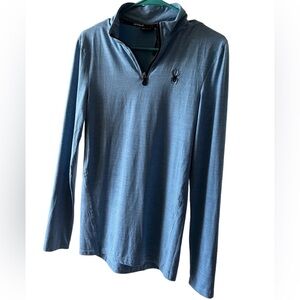 Spyder Activewear Blue Lightweight 3/4 Zip Long Sleeve